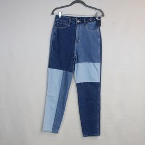 Hollister Ultra High Rise Patchwork Mom Blue Jeans NWT